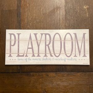 Pottery barn farmhouse style playroom sign
